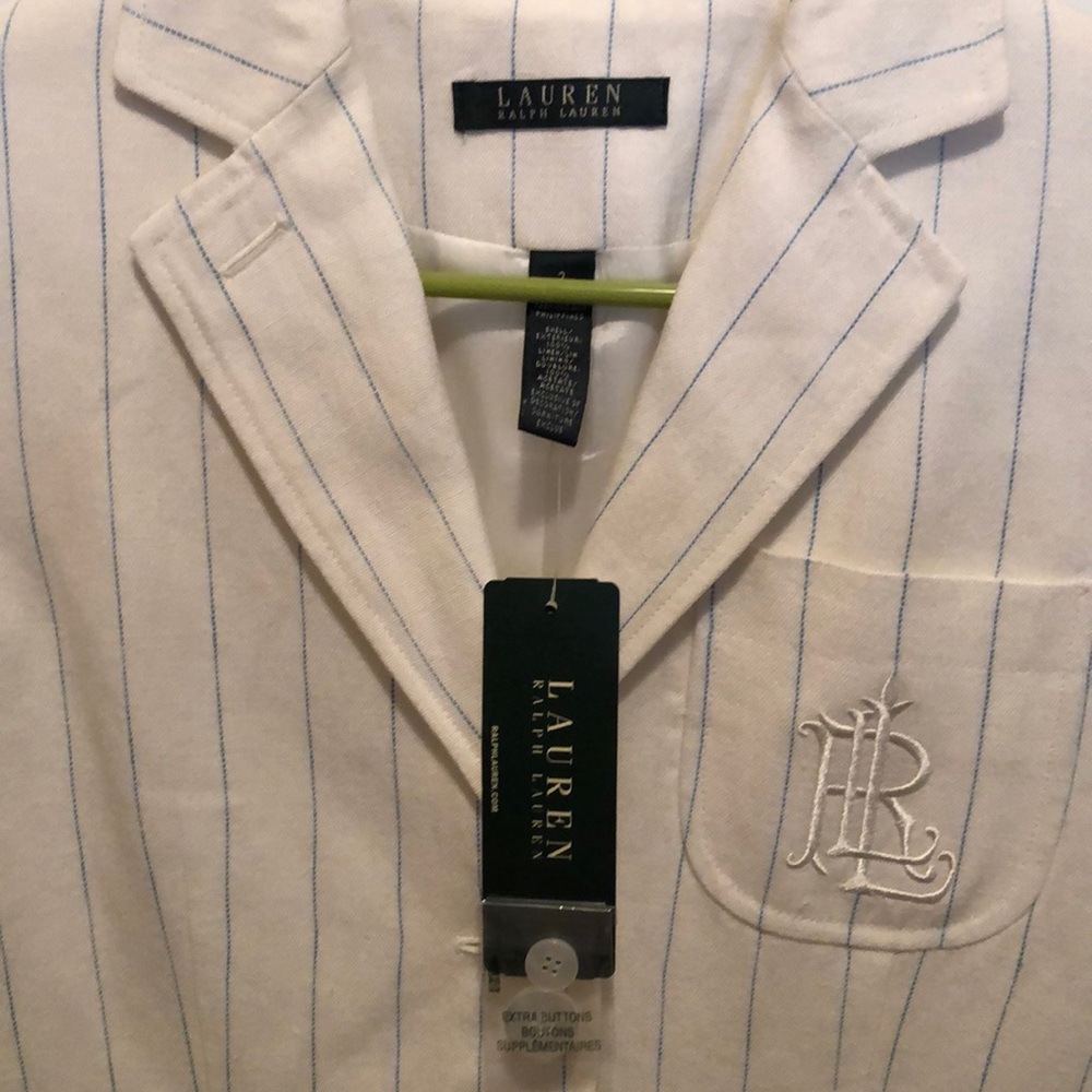 NWT pinstripe linen Ralph Lauren blazer - Picture 2 of 5